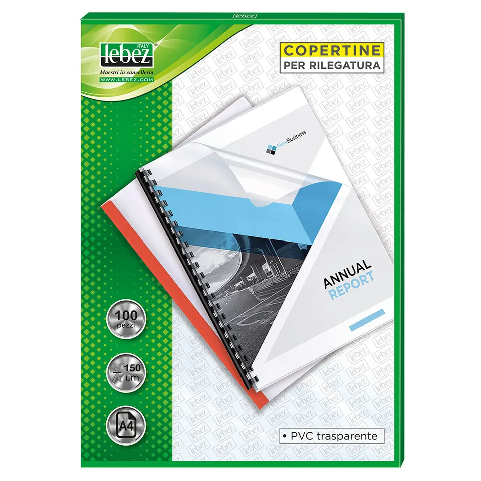 lebez-copertine-pvc-a4-150-micron-confezione-100-pezzi image 1