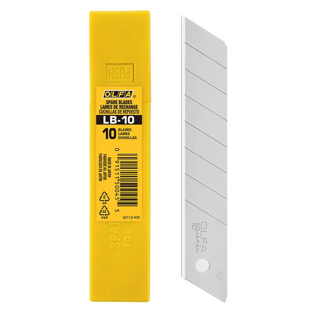 olfa-lama-18-mm-segmentata-tubetto-da-10-lame-di-ricambio-lebez image 1