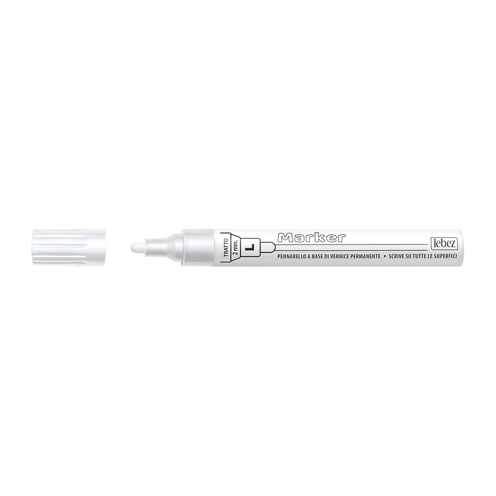 lebez-marker-bianco-vernice-permanente-punta-feltro-l-2-mm image 2