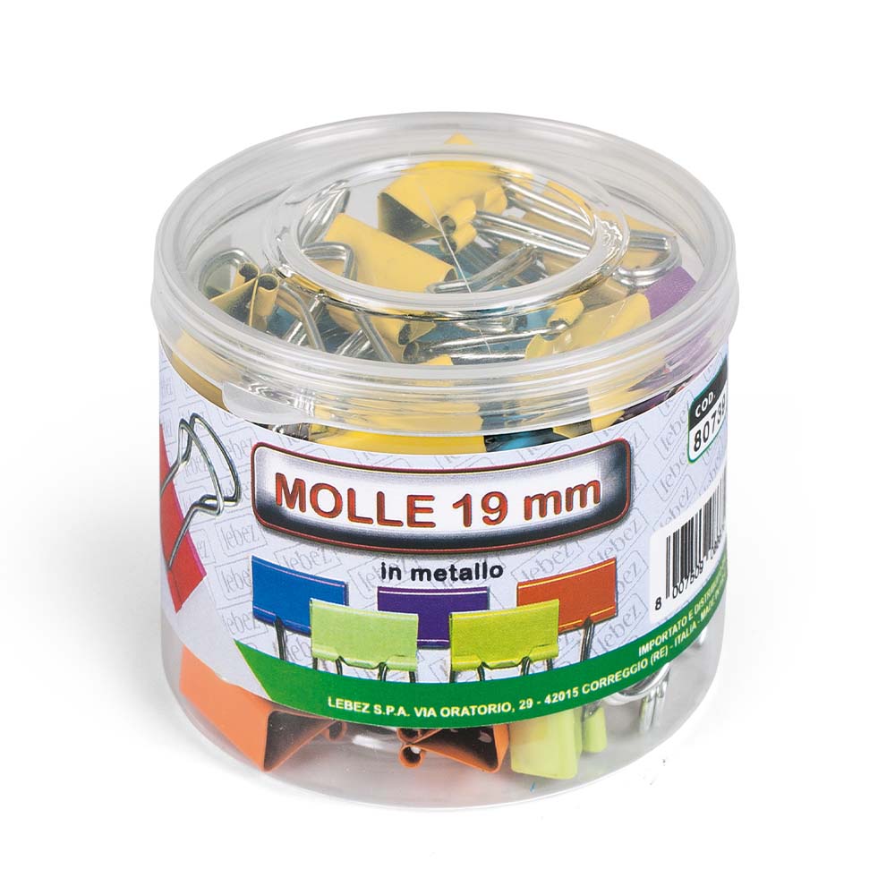 lebez-mollette-fermacarte-in-metallo-colorato-19-mm-barattolo-36-pezzi image 2