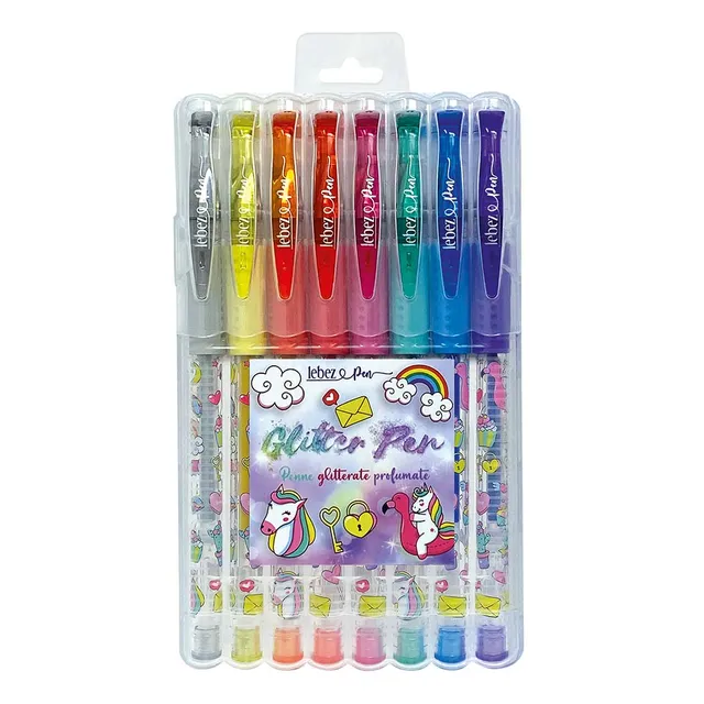 lebez-set-8-penne-gel-pets-glitterate-profumate image 1