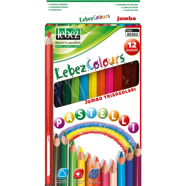 lebez-pastelli-triangolari-jumbo-12-colori-mina-5-mm image 1