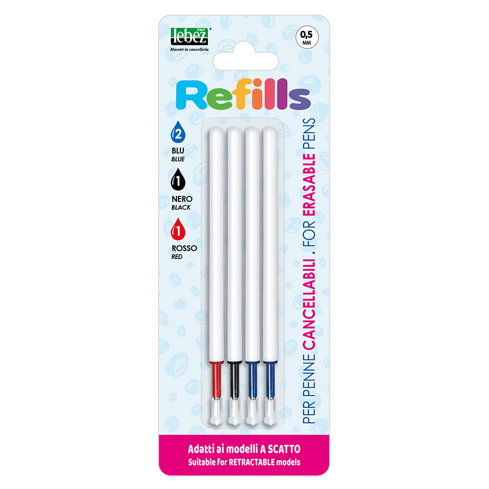 lebez-refill-inchiostro-cancellabile-per-penne-a-scatto-blister-4-pezzi image 1