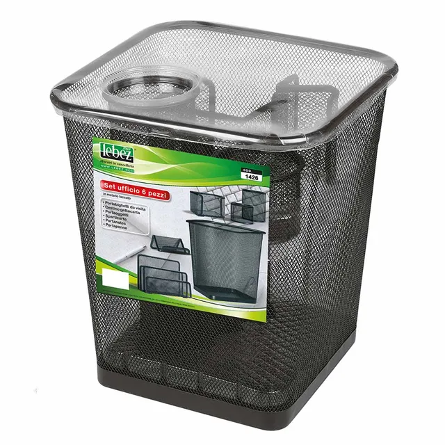 lebez-mesh-desk-set-6-pezzi-in-rete-metallica image 1