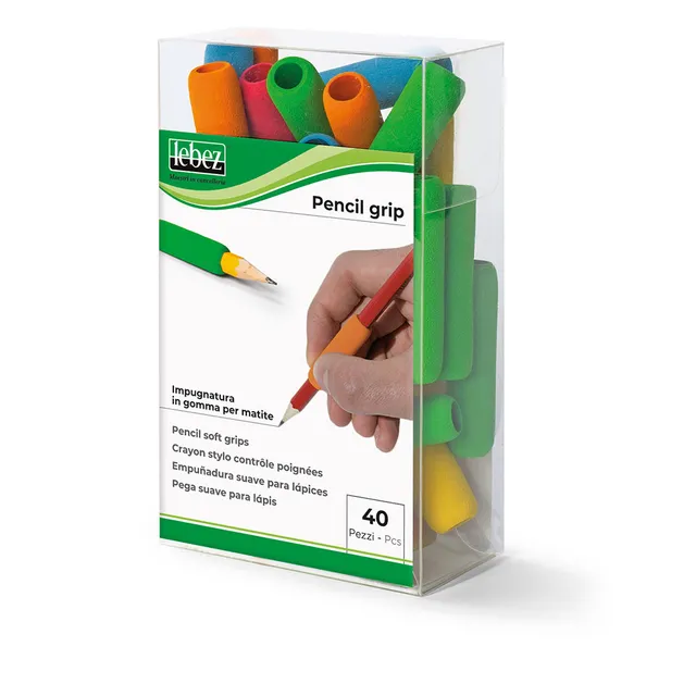 lebez-pencil-grip-antiscivolo-in-gomma-box-40-pezzi image 1