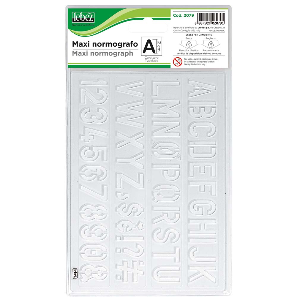 lebez-normografo-maxi-stencil-altezza-carattere-2-cm image 1