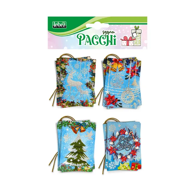 lebez-segnapacchi-christmas-glitterati-16-cartellini-regalo-in-cartoncino image 1