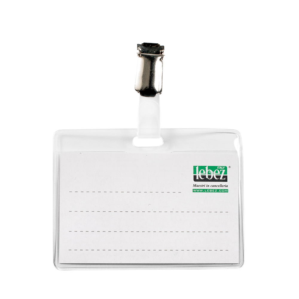 lebez-porta-badge-88-x-55-mm-con-clip-box-da-50-pezzi image 1