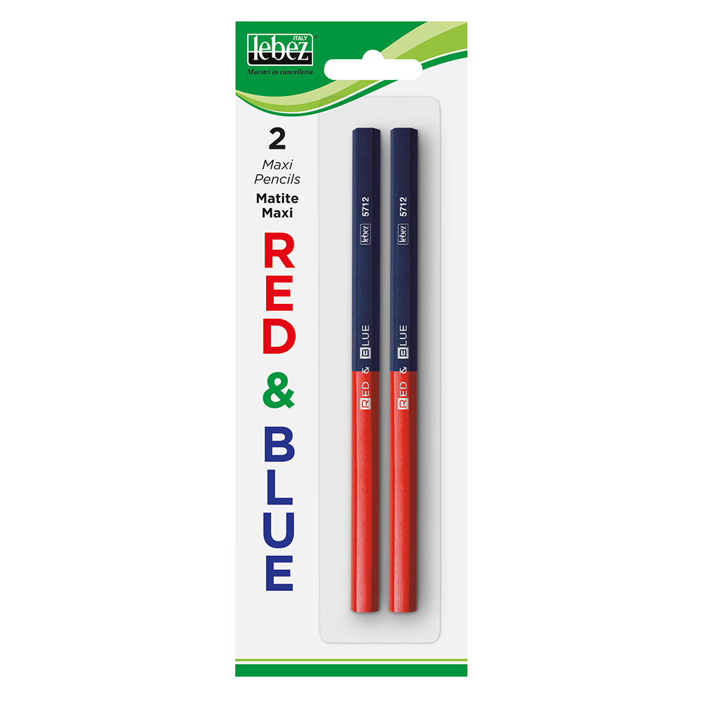 lebez-matitone-bicolore-rosso-blu-scatola-12-pezzi image 1