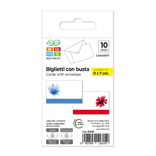 lebez-regalmente-biglietti-fantasia-con-busta-11x7-cm-10-pezzi image 1