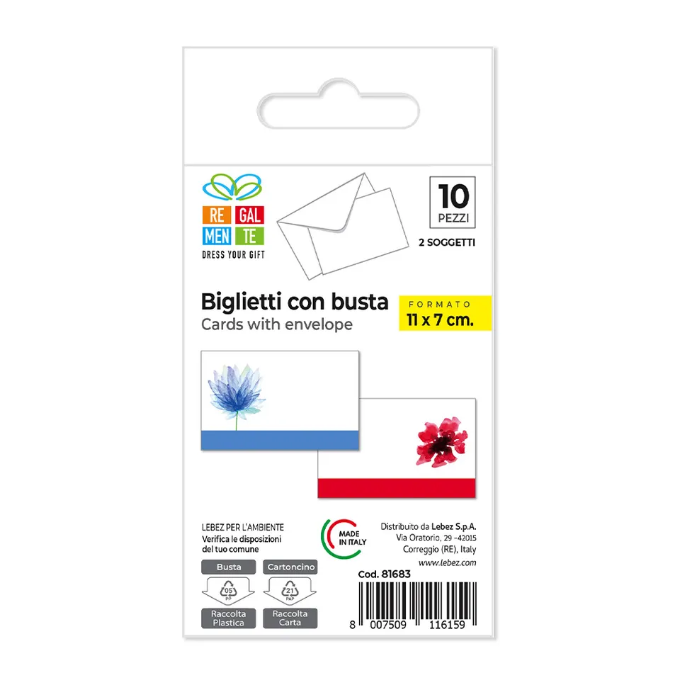 lebez-regalmente-biglietti-fantasia-con-busta-11x7-cm-10-pezzi image 1