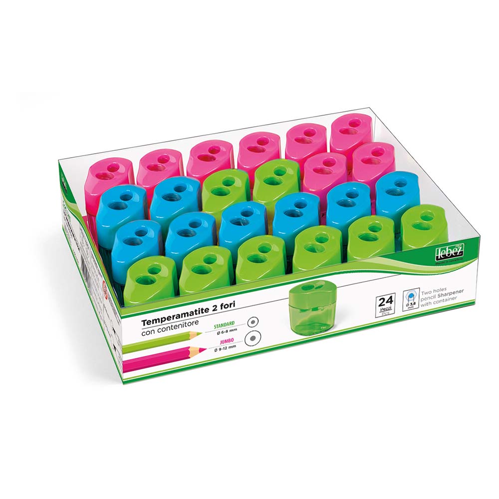 lebez-temperamatite-2-fori-con-contenitore-in-plastica image 3