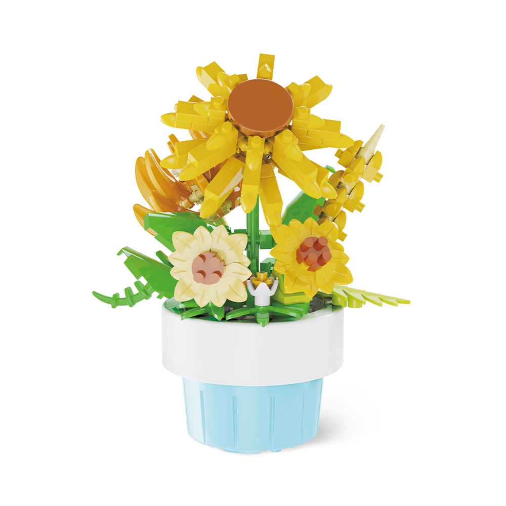 lebez-mini-brick-garden-set-costruzioni-fiori-con-vaso-4-soggetti image 2