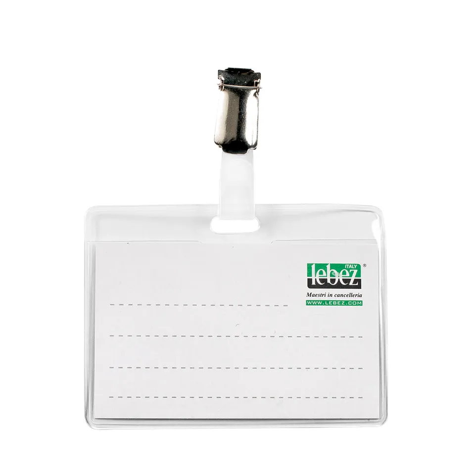 lebez-porta-badge-88-x-55-mm-con-clip-box-da-50-pezzi image 1