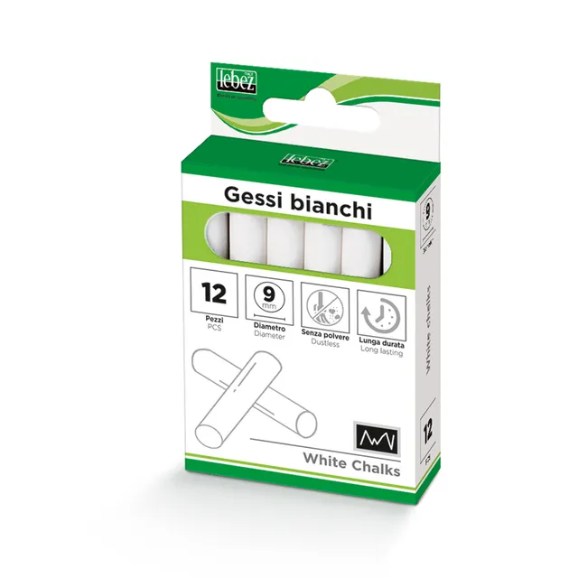 lebez-gessi-bianchi-9-mm-scatola-12-pezzi image 1