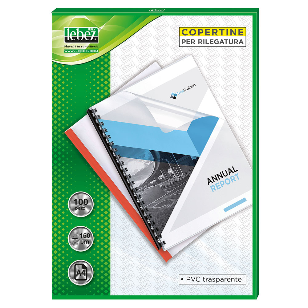 lebez-copertine-pvc-a4-150-micron-confezione-100-pezzi image 1