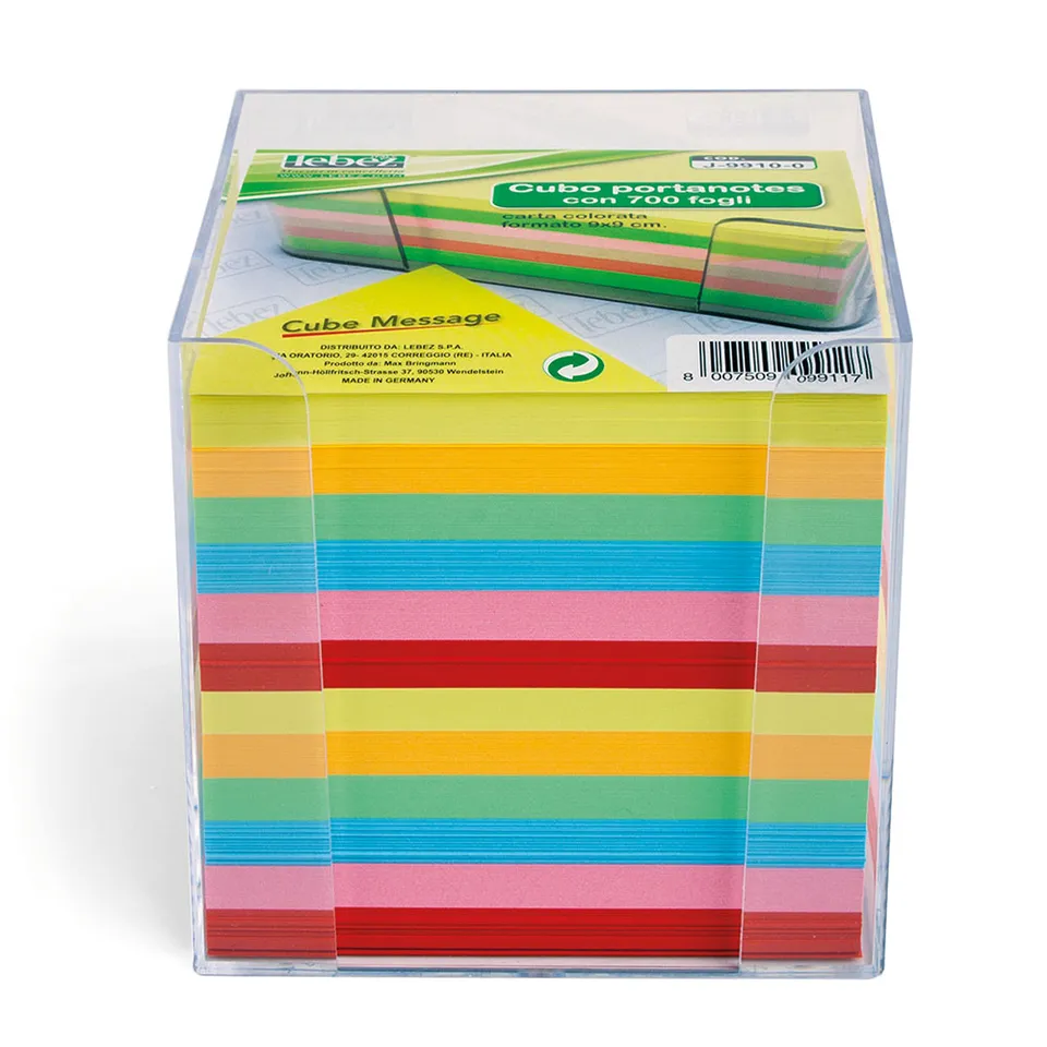 lebez-portanotes-in-abs-con-blocco-700-fogli-colorati-9x9-cm image 1
