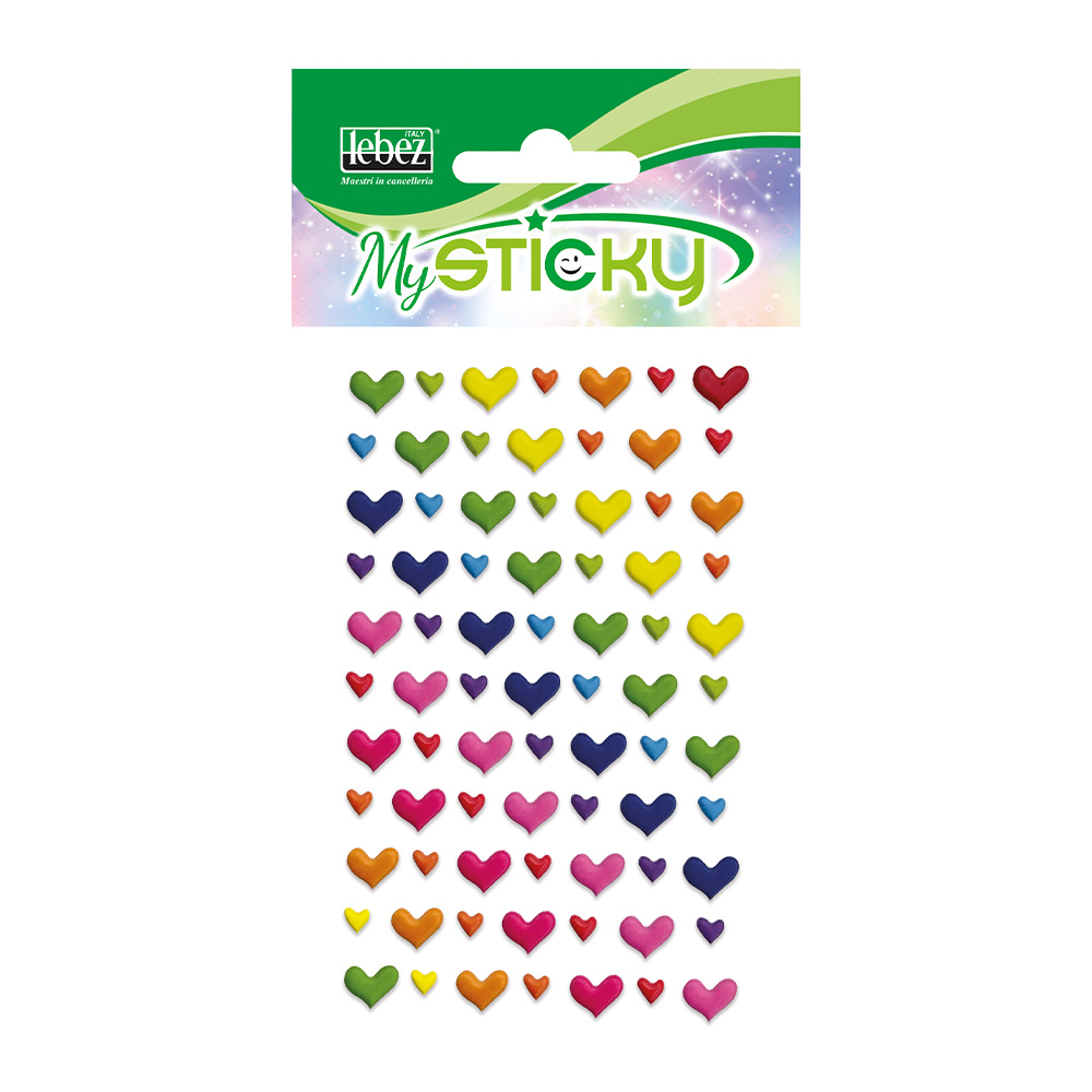 lebez-stickers-cuori-gommato-rilievo-display-48-buste-6-disegni-assortiti image 2