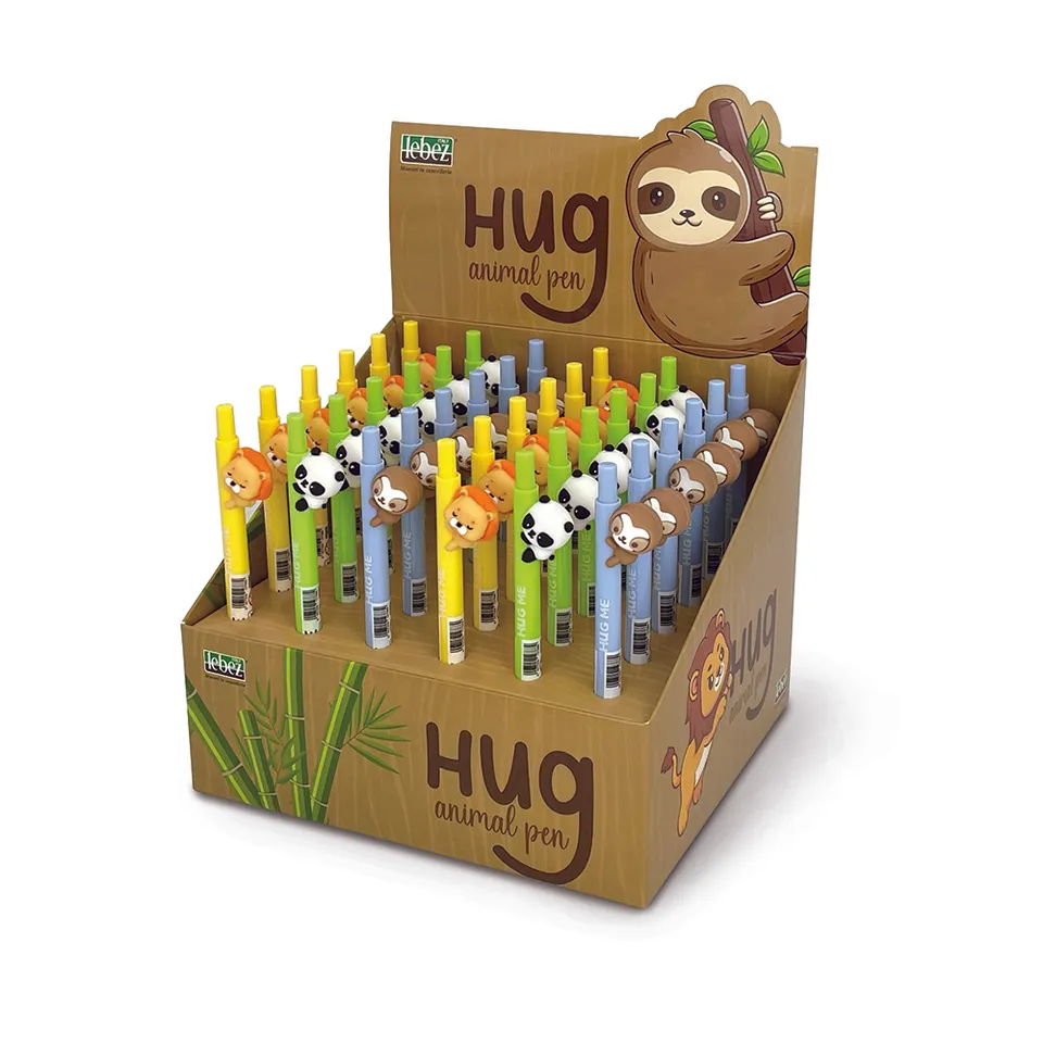 lebez-hug-penna-a-scatto-con-animaletti-espositore-36-pz image 1