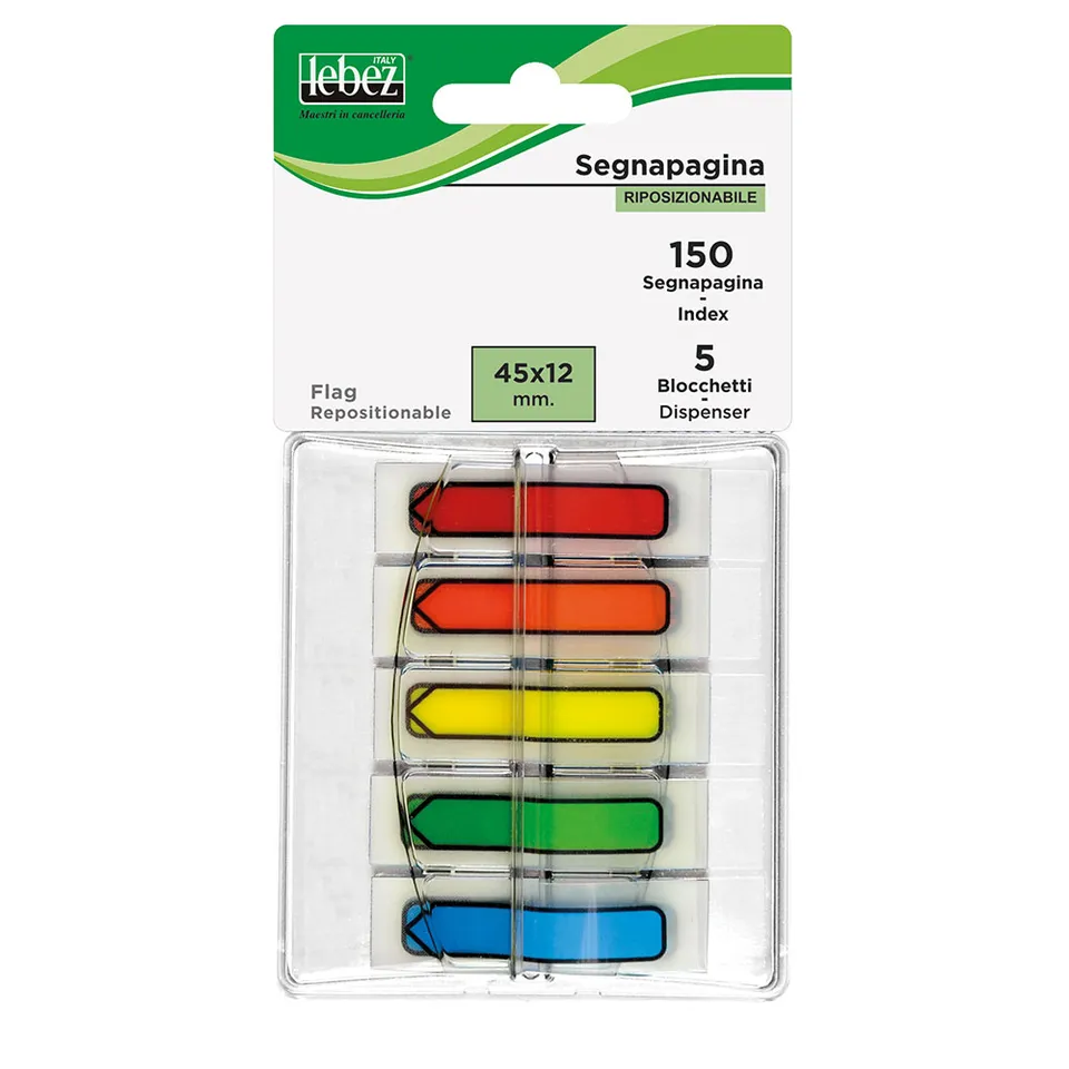 lebez-segnapagina-neon-150-pz-con-dispenser-45x12-mm image 1