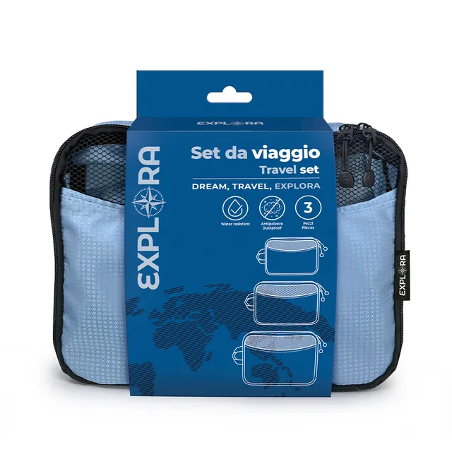 lebez-explora-set-viaggio-3-pezzi-pochette-l-m-s-con-rete-e-doppia-zip image 1