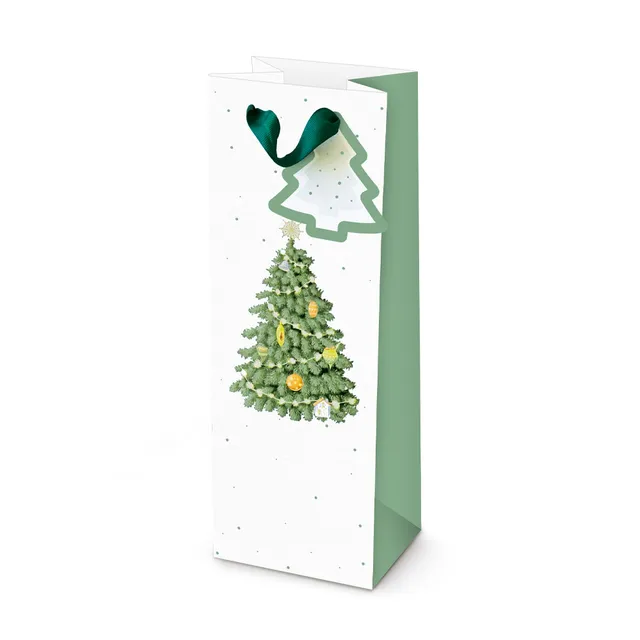 lebez-shopper-porta-bottiglia-christmas-tree-11-4x36-cm-con-biglietto image 1