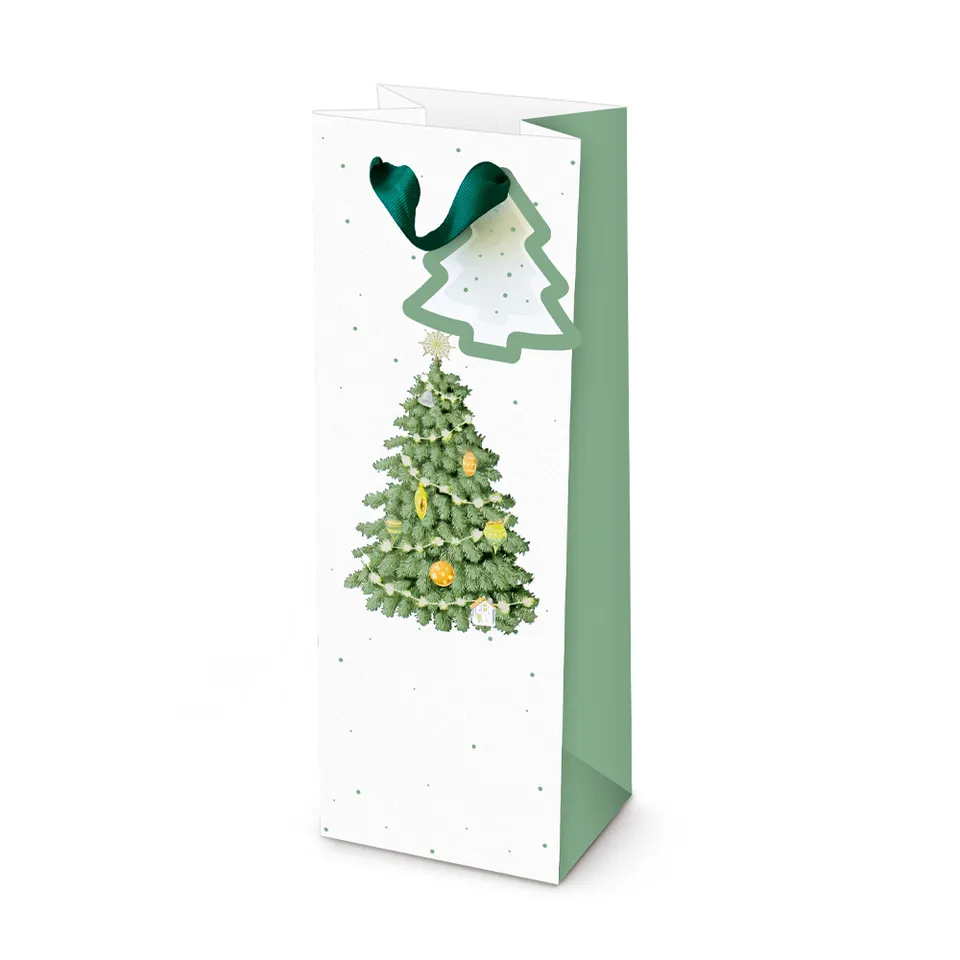 lebez-shopper-porta-bottiglia-christmas-tree-11-4x36-cm-con-biglietto image 1