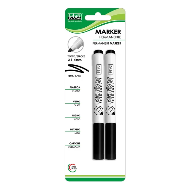 lebez-marker-permanente-1-4-mm-blister-2-pezzi image 1