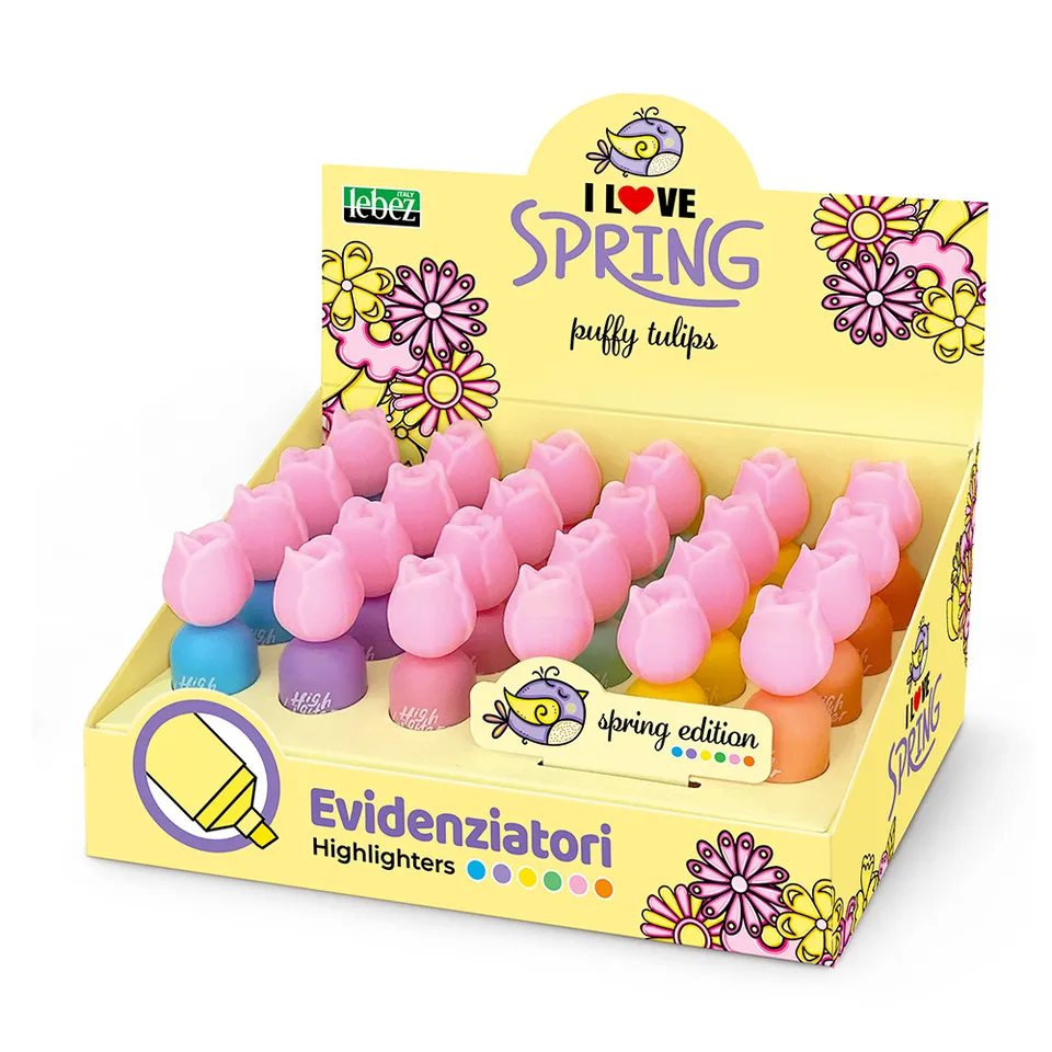 lebez-tulips-smurfs-evidenziatori-pastello-punta-gomma-6-colori image 1