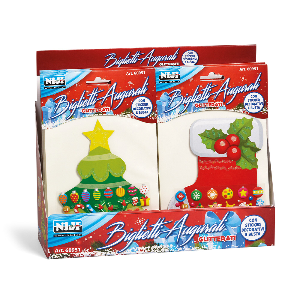 lebez-espositore-36-biglietti-natale-glitterati-set-auguri image 1