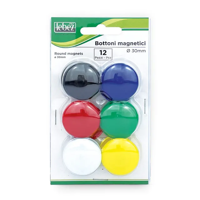 lebez-bottoni-magnetici-colorati-30-mm-blister-12-pezzi image 1