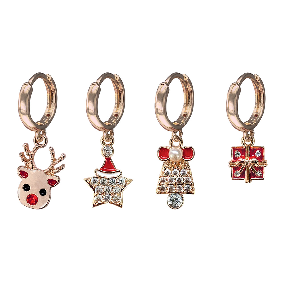 lebez-christmas-earrings-rose-gold-con-strass-4-modelli-assortiti image 3