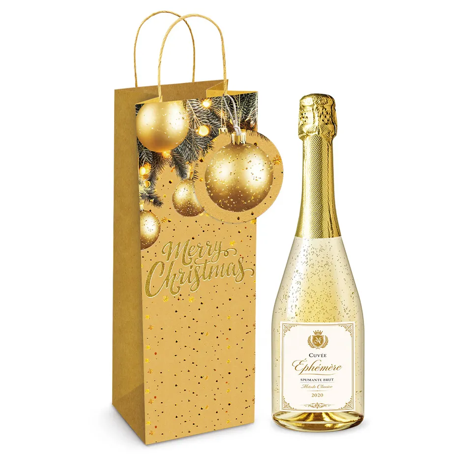 lebez-shopper-merry-christmas-kraft-per-bottiglia image 1