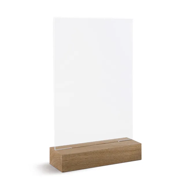lebez-porta-depliant-verticale-a6-10-5x15-cm-in-acrilico-con-base-legno image 1