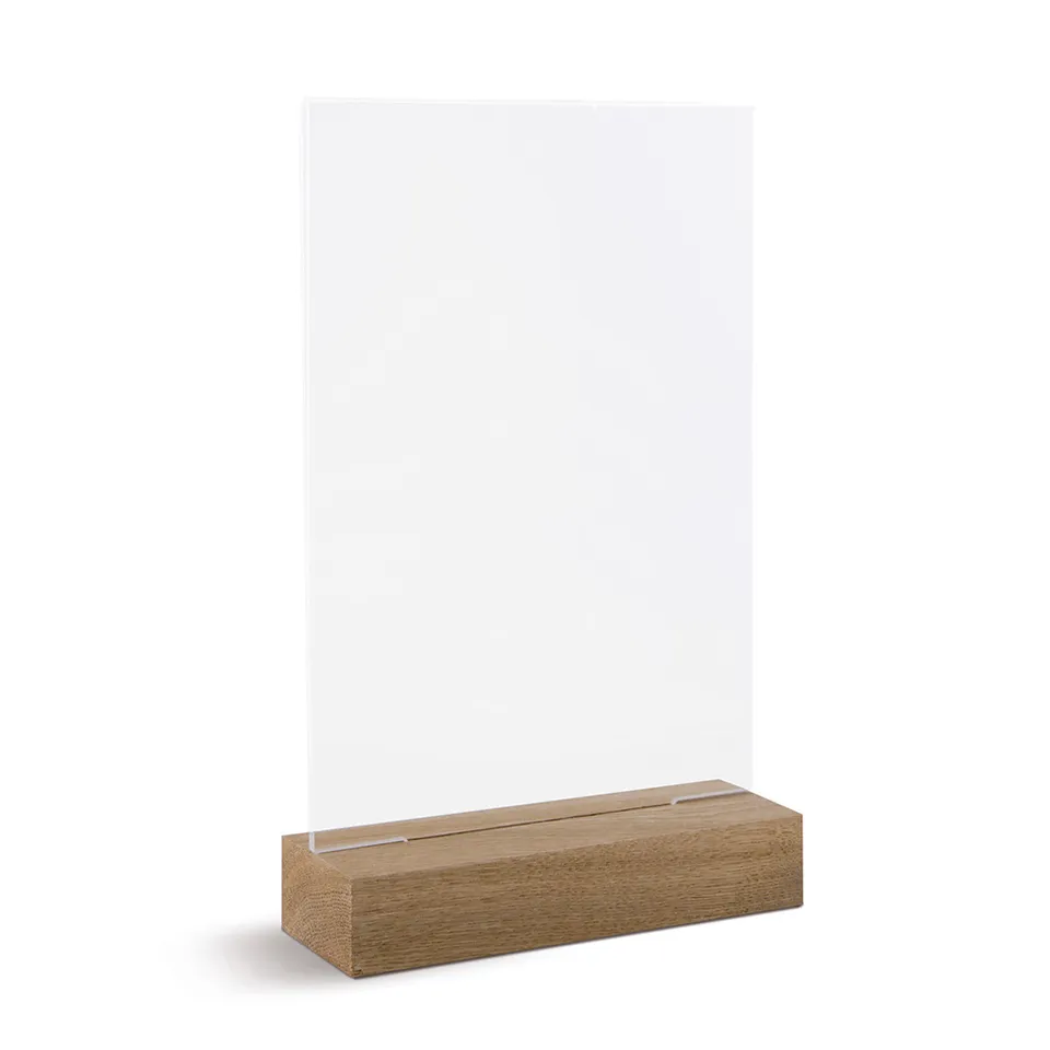 lebez-porta-depliant-verticale-a6-10-5x15-cm-in-acrilico-con-base-legno image 1