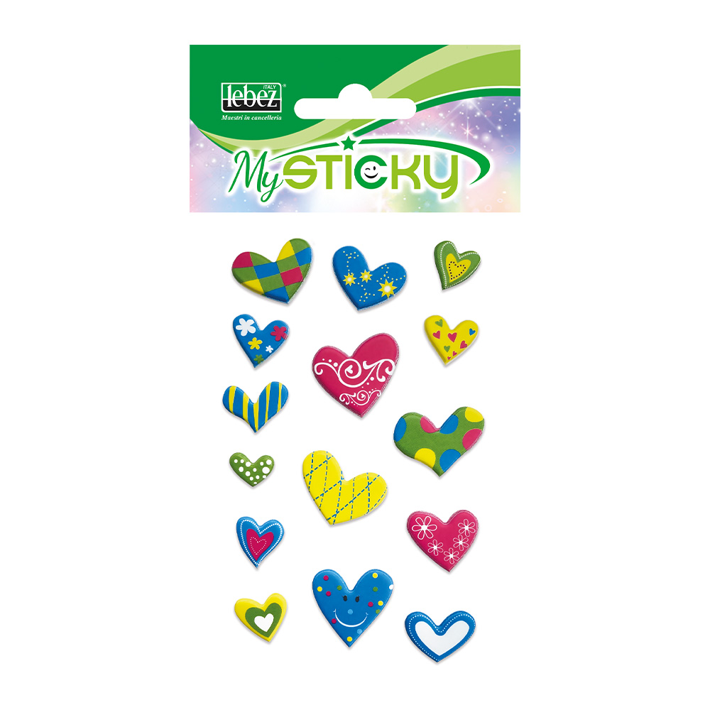 lebez-stickers-cuori-gommato-rilievo-display-48-buste-6-disegni-assortiti image 6