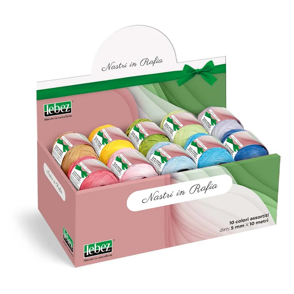 lebez-nastro-rafia-pastel-10-m-rotolo-decorativo image 1
