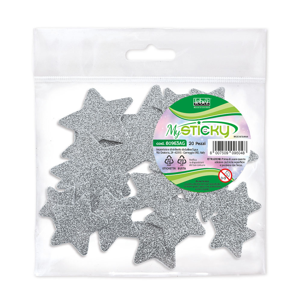 lebez-christmas-stickers-tridimensionali-glitter-20-pezzi-4-misure image 1