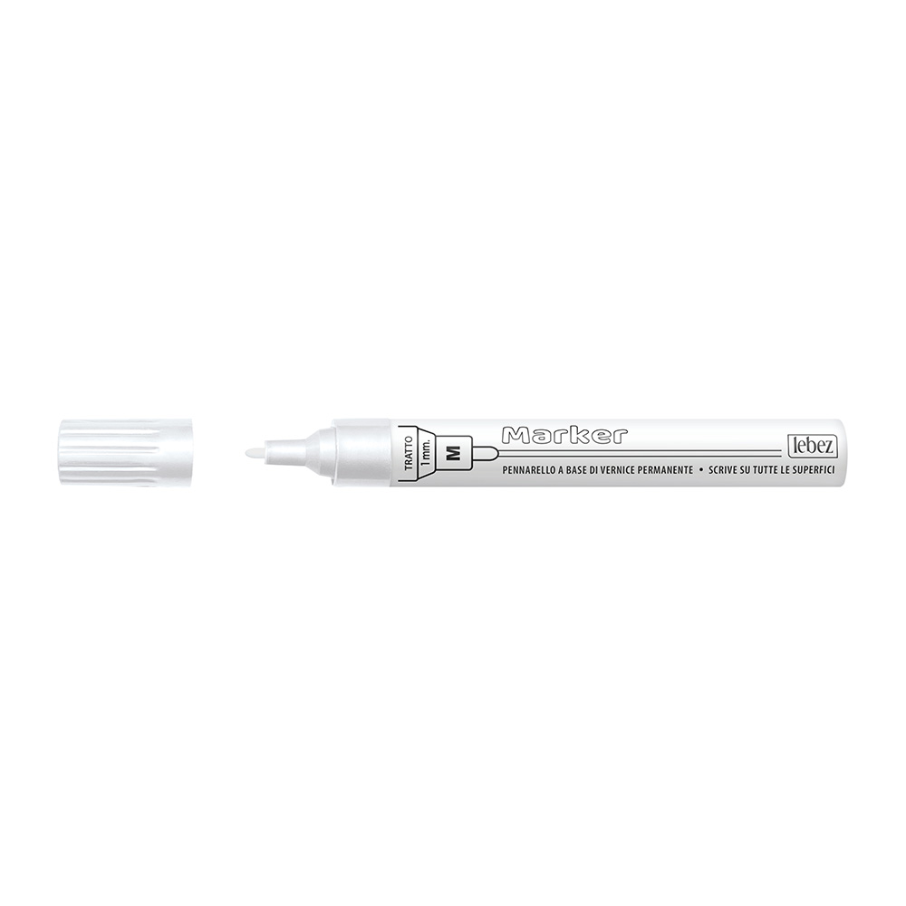 lebez-marker-a-vernice-bianco-punta-feltro-m-tratto-1-mm image 2