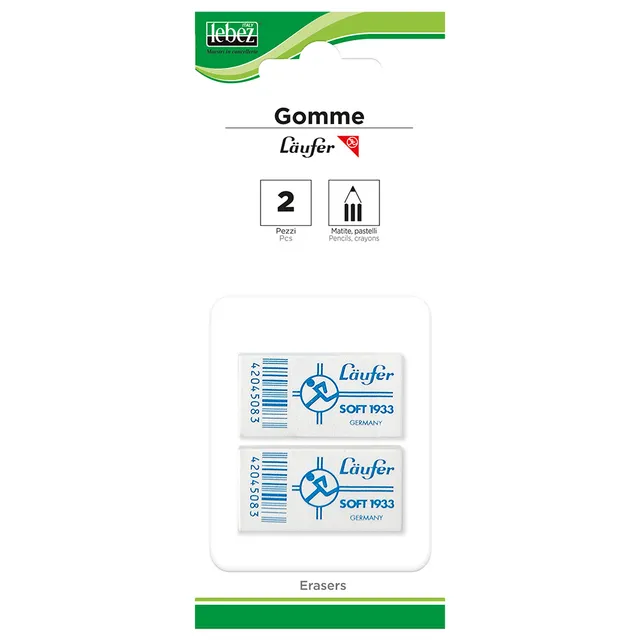 lebez-gomma-laufer-in-plastica-per-matite-e-pastelli-blister-2-pezzi image 1