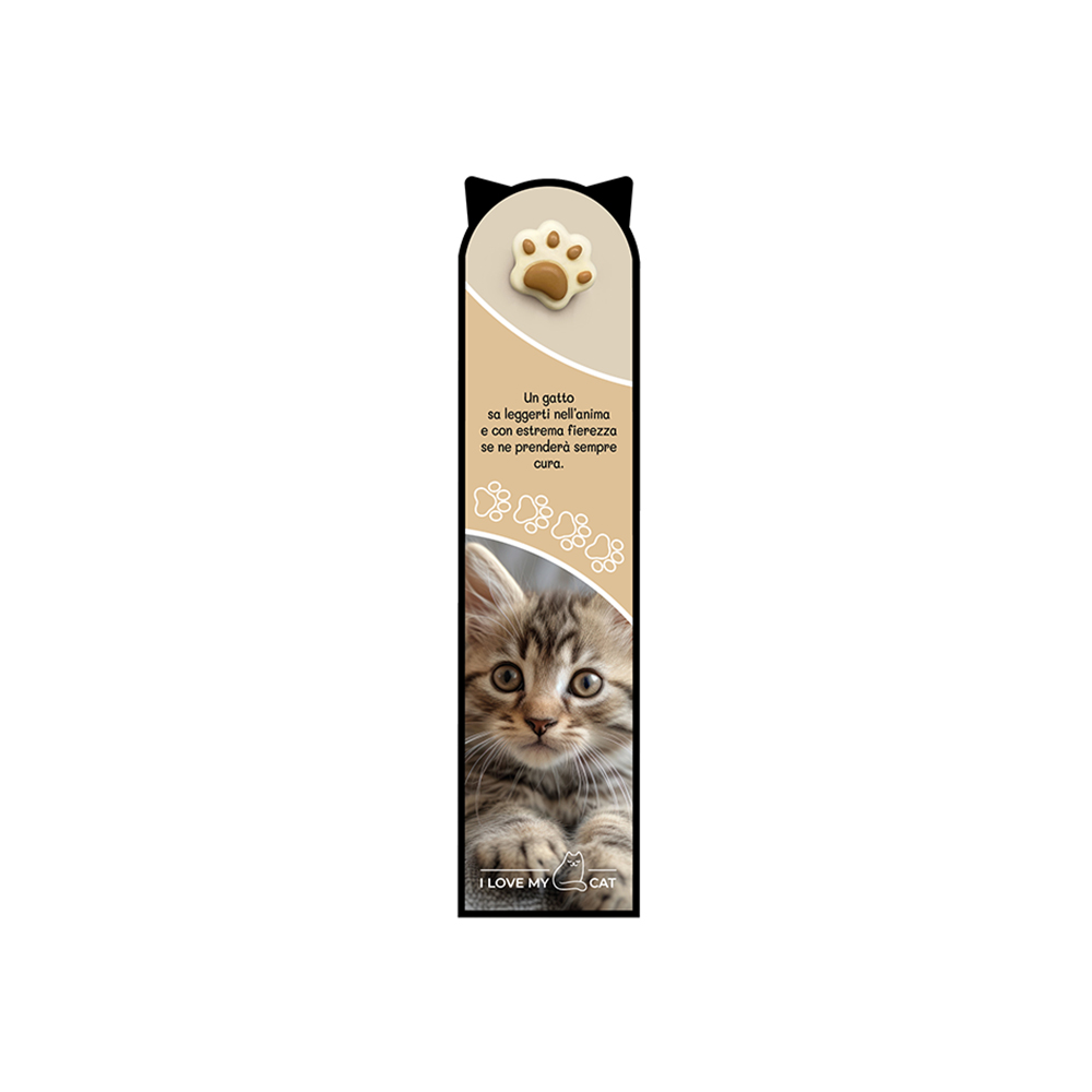 lebez-segnalibro-i-love-my-cat-in-cartoncino-sagomato-con-charms image 1