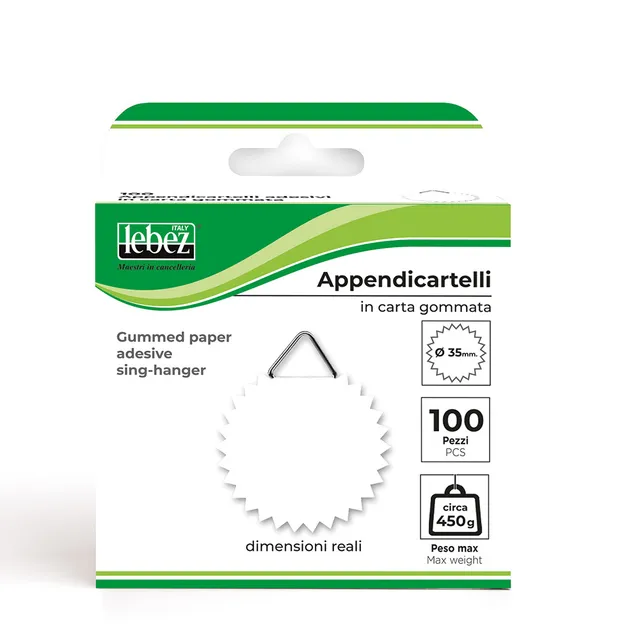 lebez-appendicartello-in-carta-gommata-35-mm-scatola-da-100-pezzi image 1