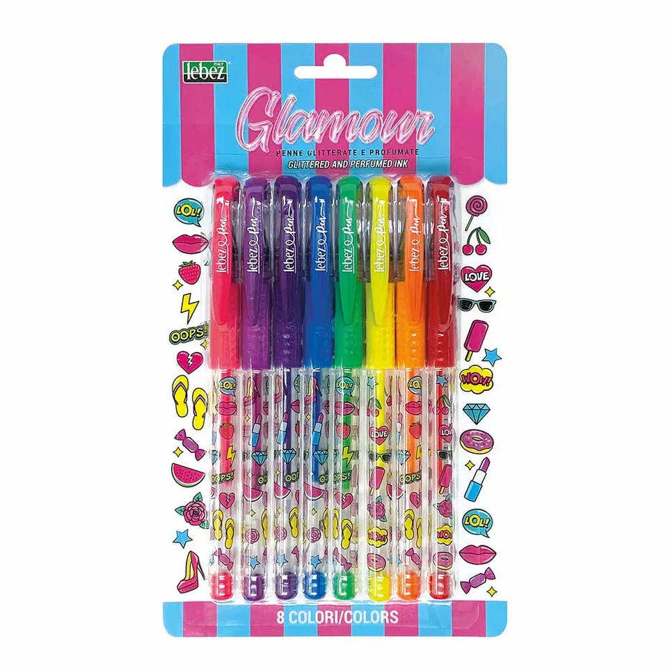 lebez-penna-gel-glitter-profumata-blister-8-pezzi image 1