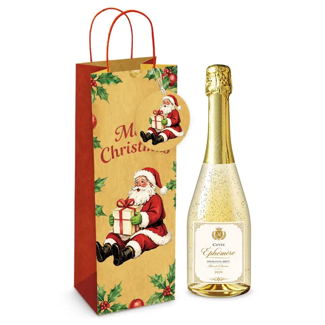 lebez-shopper-kraft-babbo-natale-portabottiglia image 1