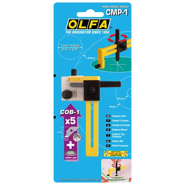 cutter-olfa-a-compasso-per-taglio-circolare-in-blister-con-5-lame-di-ricambio image 1