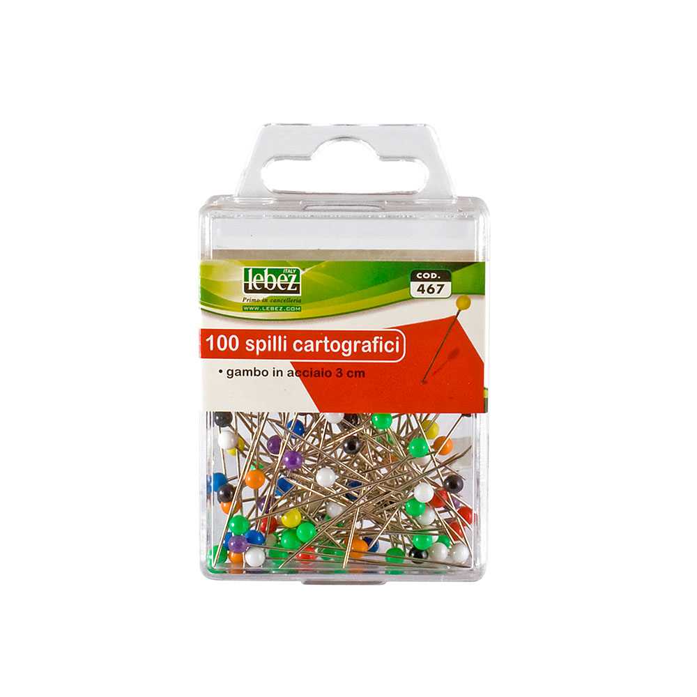 lebez-spilli-cartografici-acciaio-3-cm-scatola-100-pezzi image 1