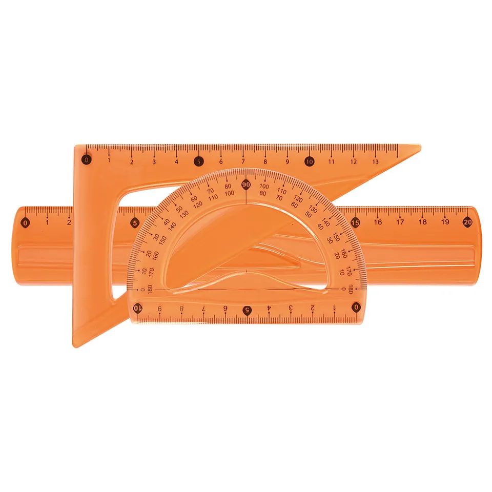 lebez-set-disegno-tecnico-3-pezzi-squadra-goniometro-e-righello-20-cm image 1