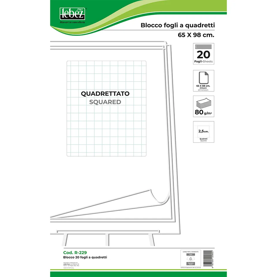 lebez-blocco-20-fogli-quadrettati-65-x-98-cm image 1