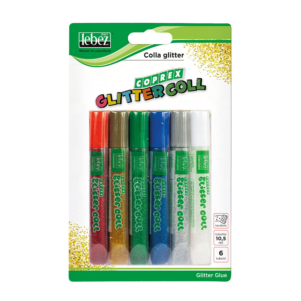 lebez-coprex-colla-glitter-10-5-ml-blister-da-6-pezzi image 2