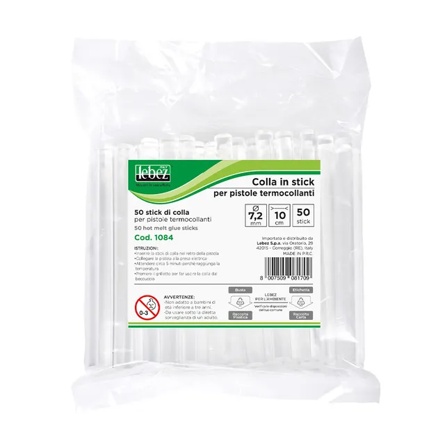 lebez-stick-colla-a-caldo-10-cm-diam-7-2-mm-busta-50-pezzi image 1